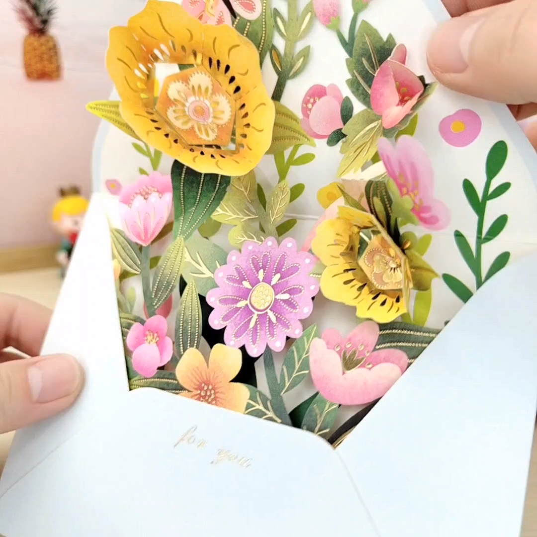 Title 3, Middle Blossom 3D Blessing Greeting Card Envelo...