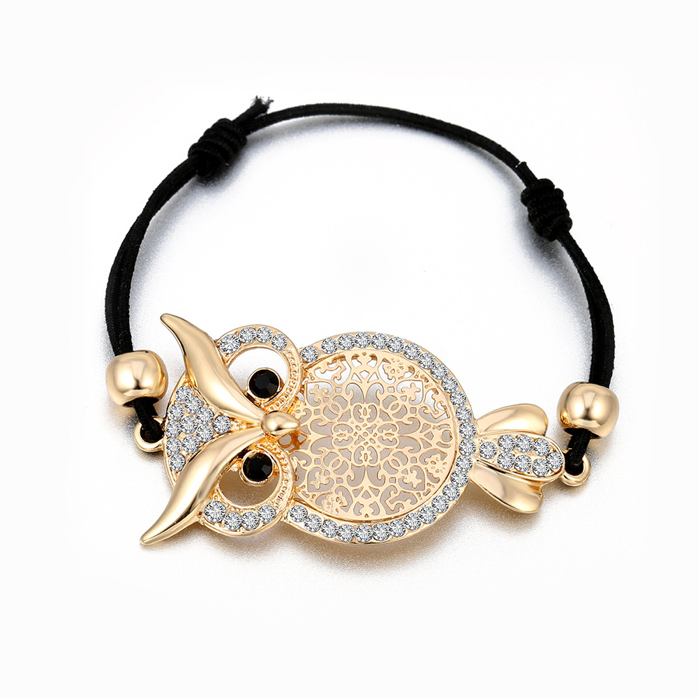 Fashion Personality Hollow Owl Bracelet Wax Rope Bracelet