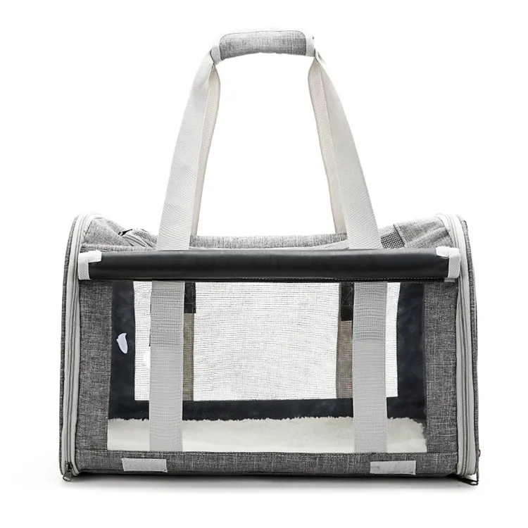 Outdoor Portable Pet Bag Transparent Breathable Foldable Pet Bag - Grey
