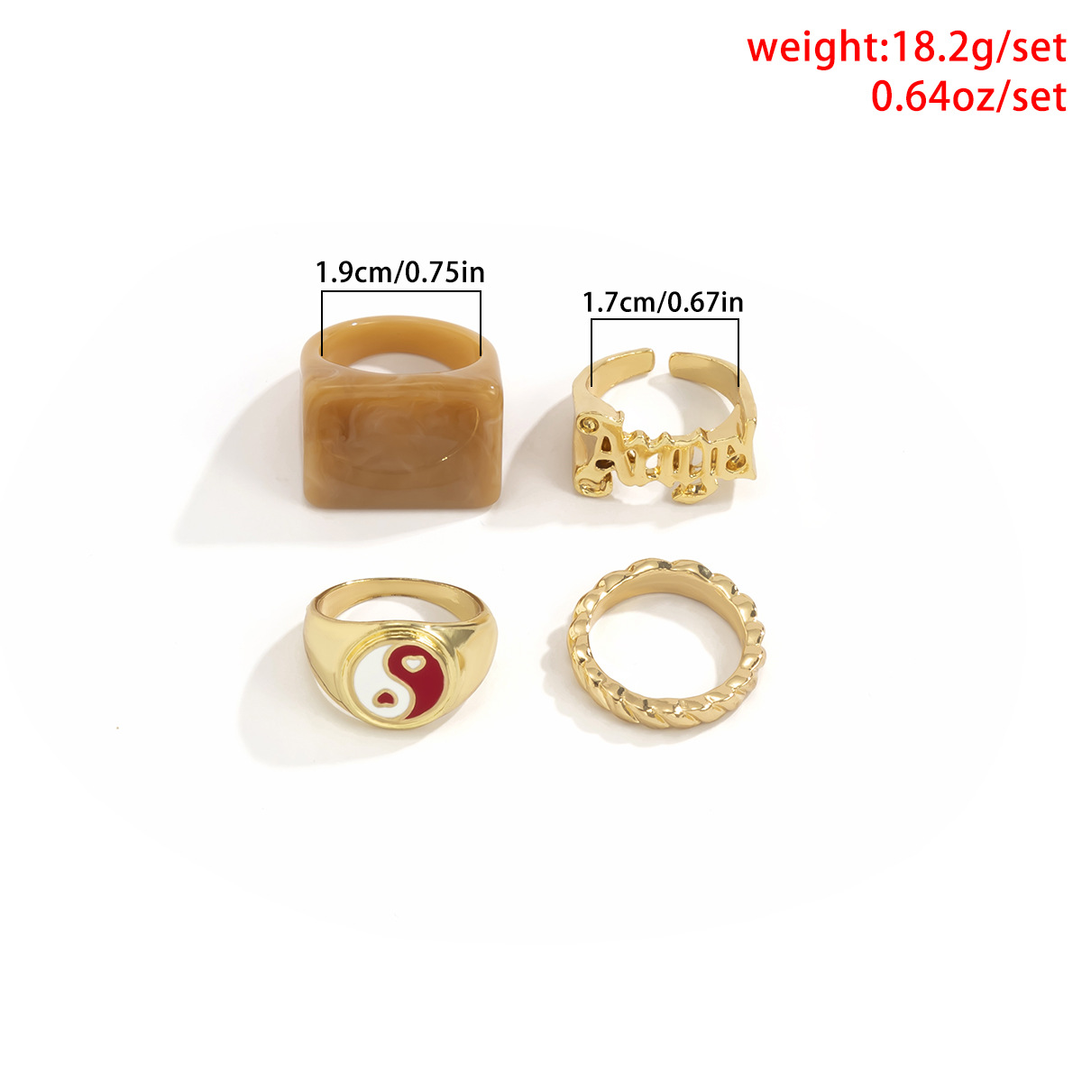 Retro Creative Oil Drop  Gossip Geometric Ring