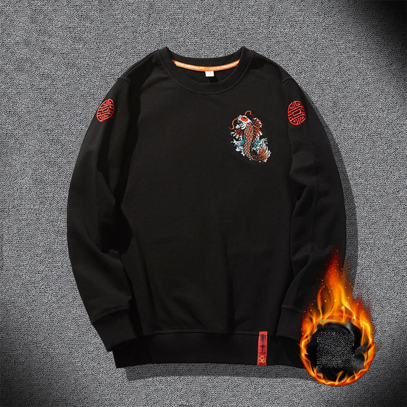 Loose Matching Dress With Fashionable Embroidered Round Collar