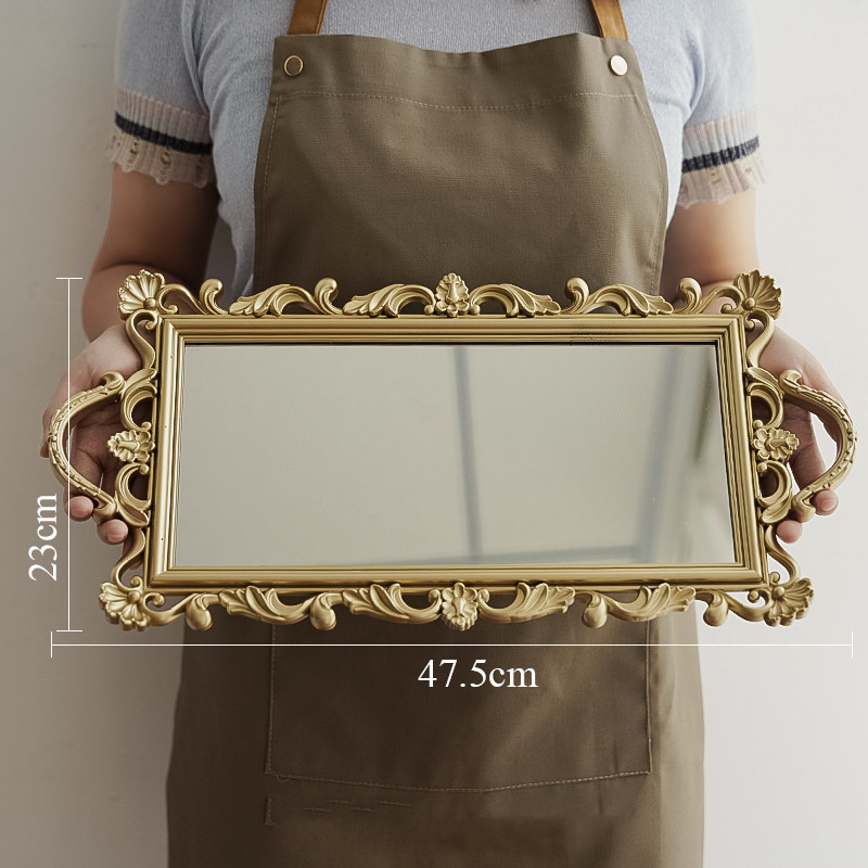 Gold & Silver Vintage Mirror Tray