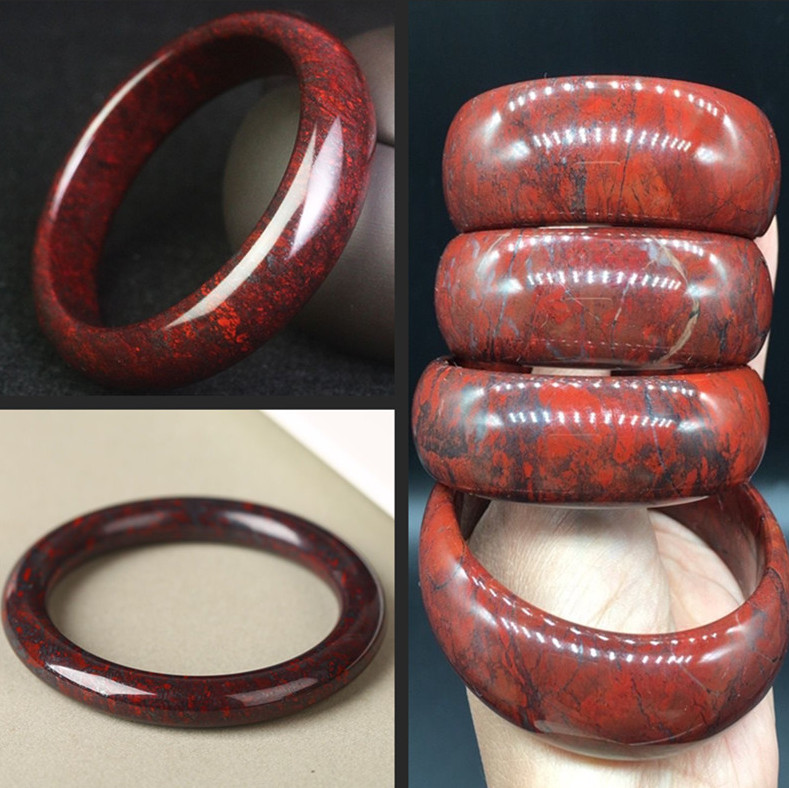 Meteorite Chicken Blood Red Jade Bracelet