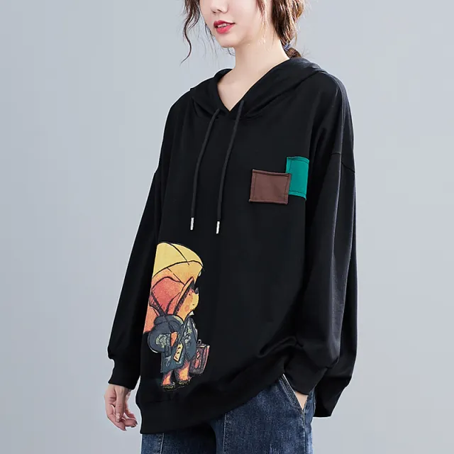 The New Women's Loose Western Style Slimming Sweater Black Plus Velvet - Shop at LoveMi