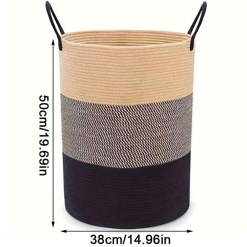 58L Cotton Rope Basket Large Blanket Woven Storage Organiser Nursery Laundry — image 5