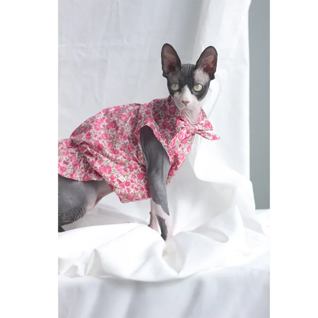 Cat Clothes Summer Thin Floral Dress Sphinx Hairless Pink - Shop at LoveMi