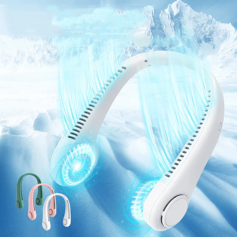 Rechargeable Neck Fan Hands Free USB Mini Fan Traveling Outdoor Sports Fans Portable Lazy Bladeless Hanging Neck Fan – image 3