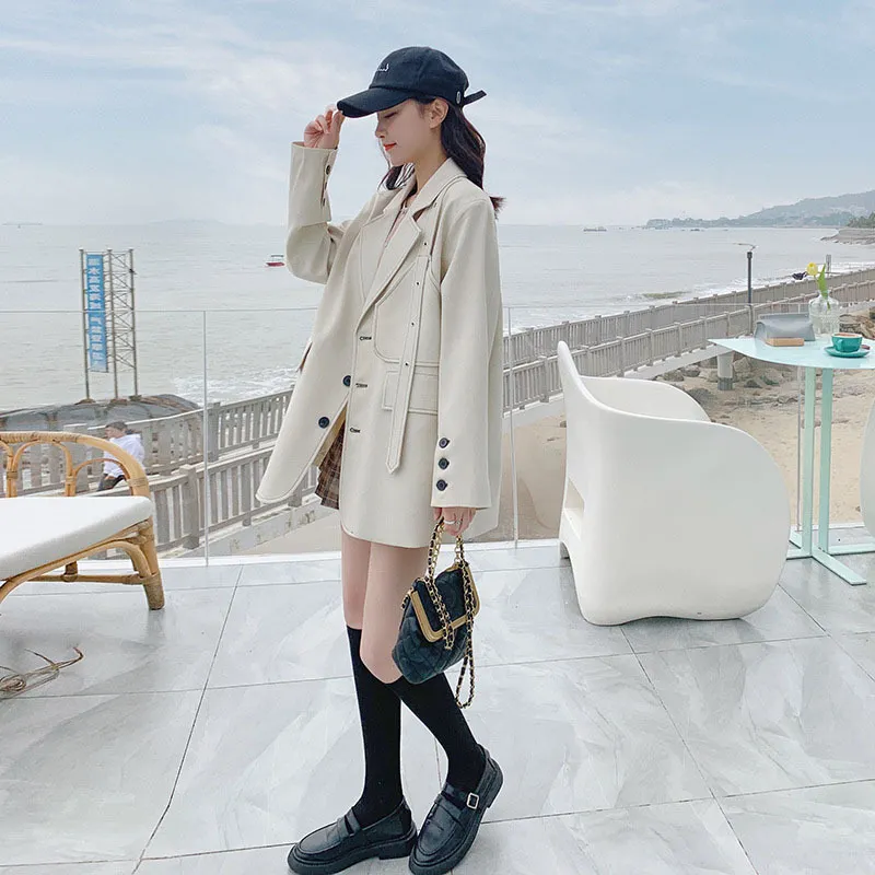 Women's Trendy Loose All Match Coat - Beige