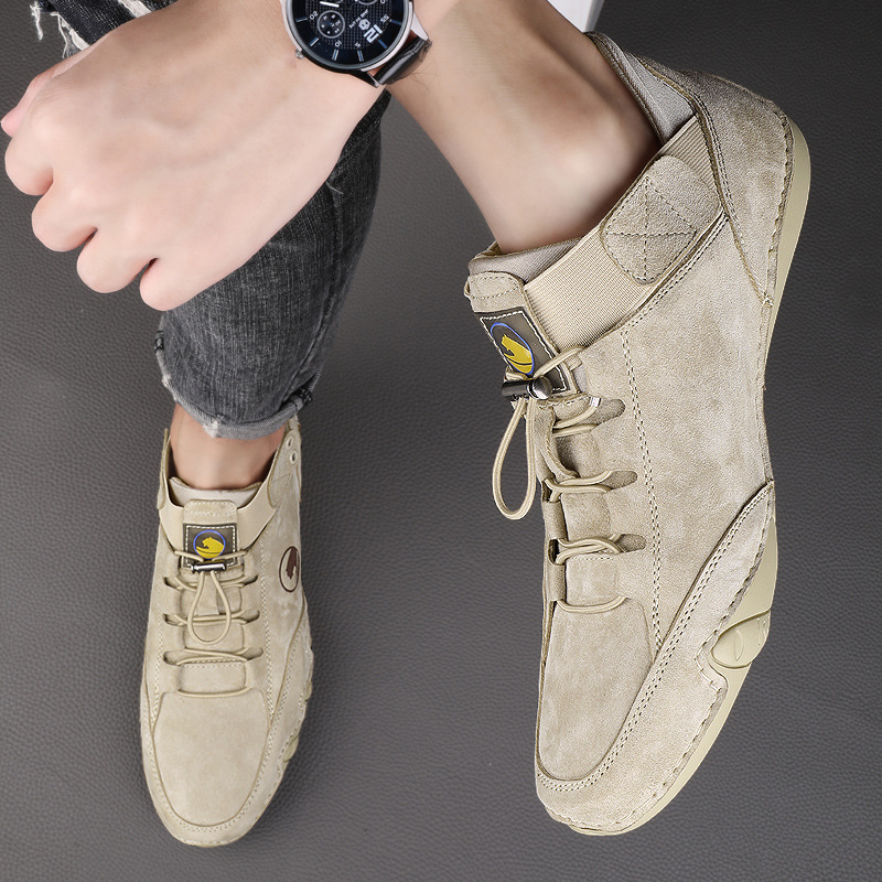 Breathable Genuine Leather Men's Casual Shoes For Outdoor Sports