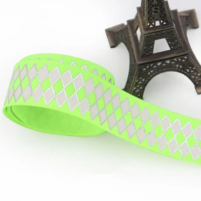 25mm Bronzing Geometric Rib Ribbon 18 Silver Stamping - Shop at LoveMi