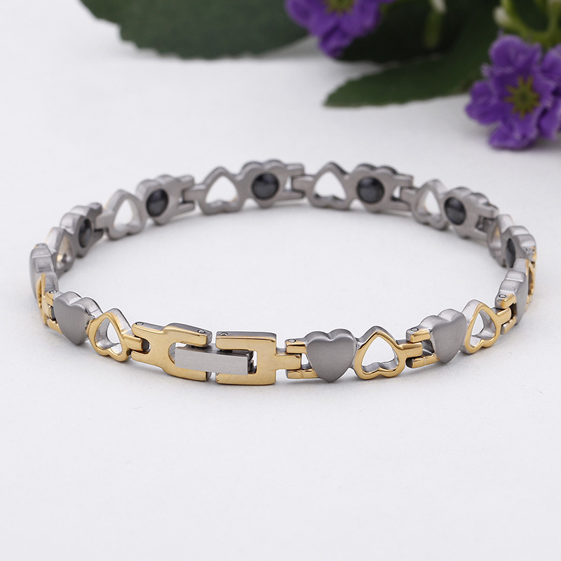 Magnet Titanium Jewelry Fashion Heart Shaped Silver Gold Stainless Steel