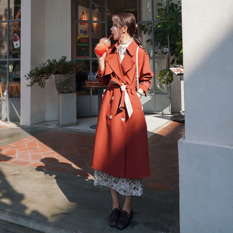 Temperament Pop Hit Color Windbreaker Women