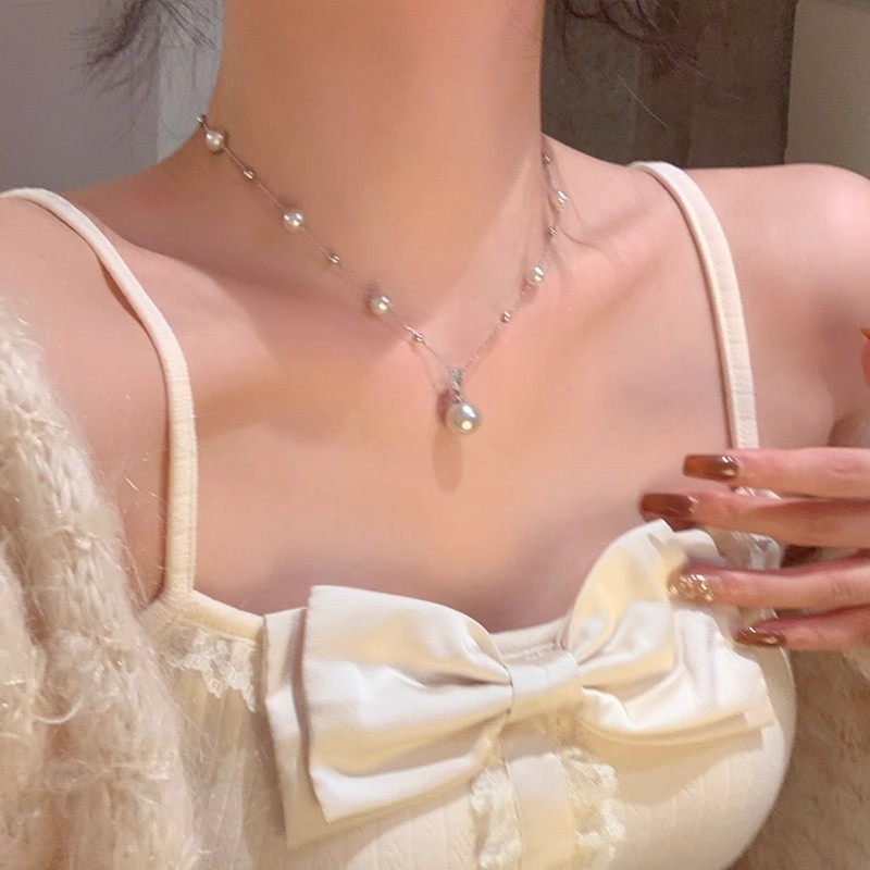 Non Fading French Light Luxury Starry Pearl Necklace