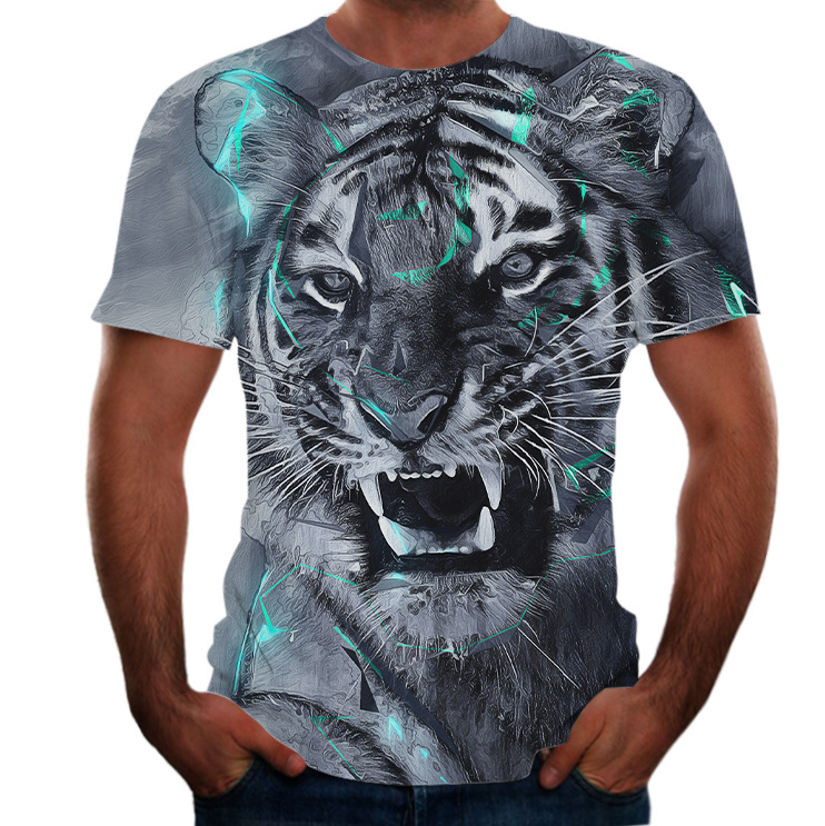 Title 9, Animal Print 3D T-Shirt für Herren Kurzarm Shir...