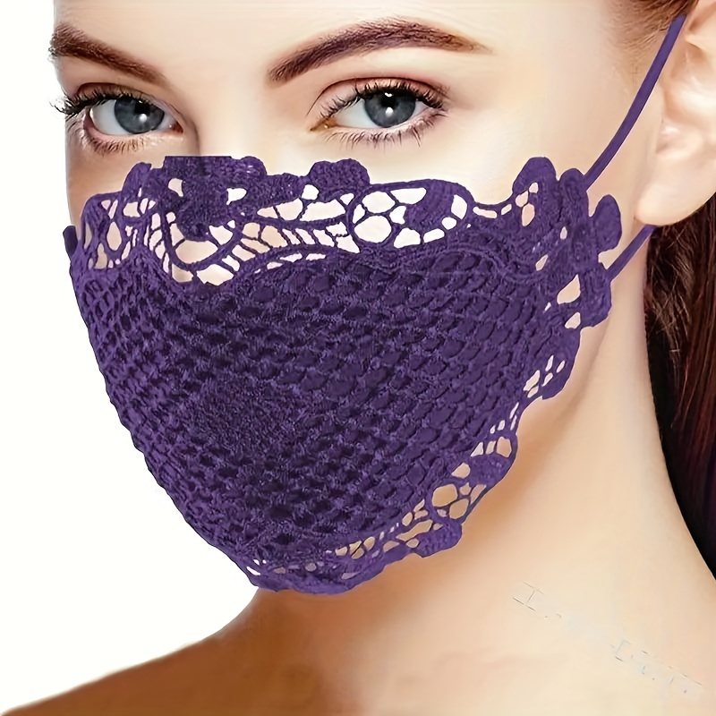 Adjustable lace face mask for women