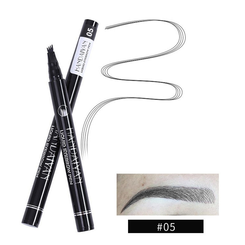 Four head Eyebrow Pencil Liquid Eyebrow Pencil Tattoo Eyebrow Pencil Eyebrow Pencil 4 head Eyebrow Pencil Four jaw Eyebrow Pencil 5 Black - Shop at LoveMi