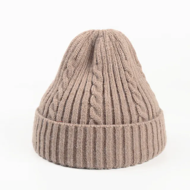 Autumn And Winter Fried Dough Twist Knitting Warm Wool Hat Khaki - Shop at LoveMi