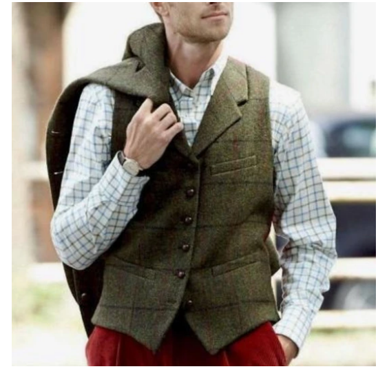 European And American Men's Suit Collar Multi-pocket Solid Color Vest