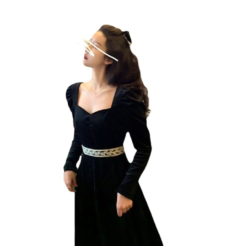 Fashionable Women's Simple Solid Color Long Sleeve Dress