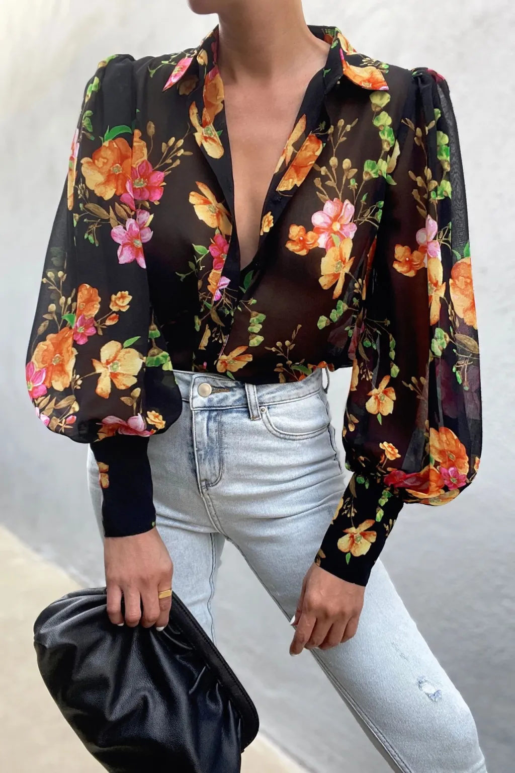 Women's Chiffon Cardigan Loose Lantern Long Sleeve Shirt - Fscw005