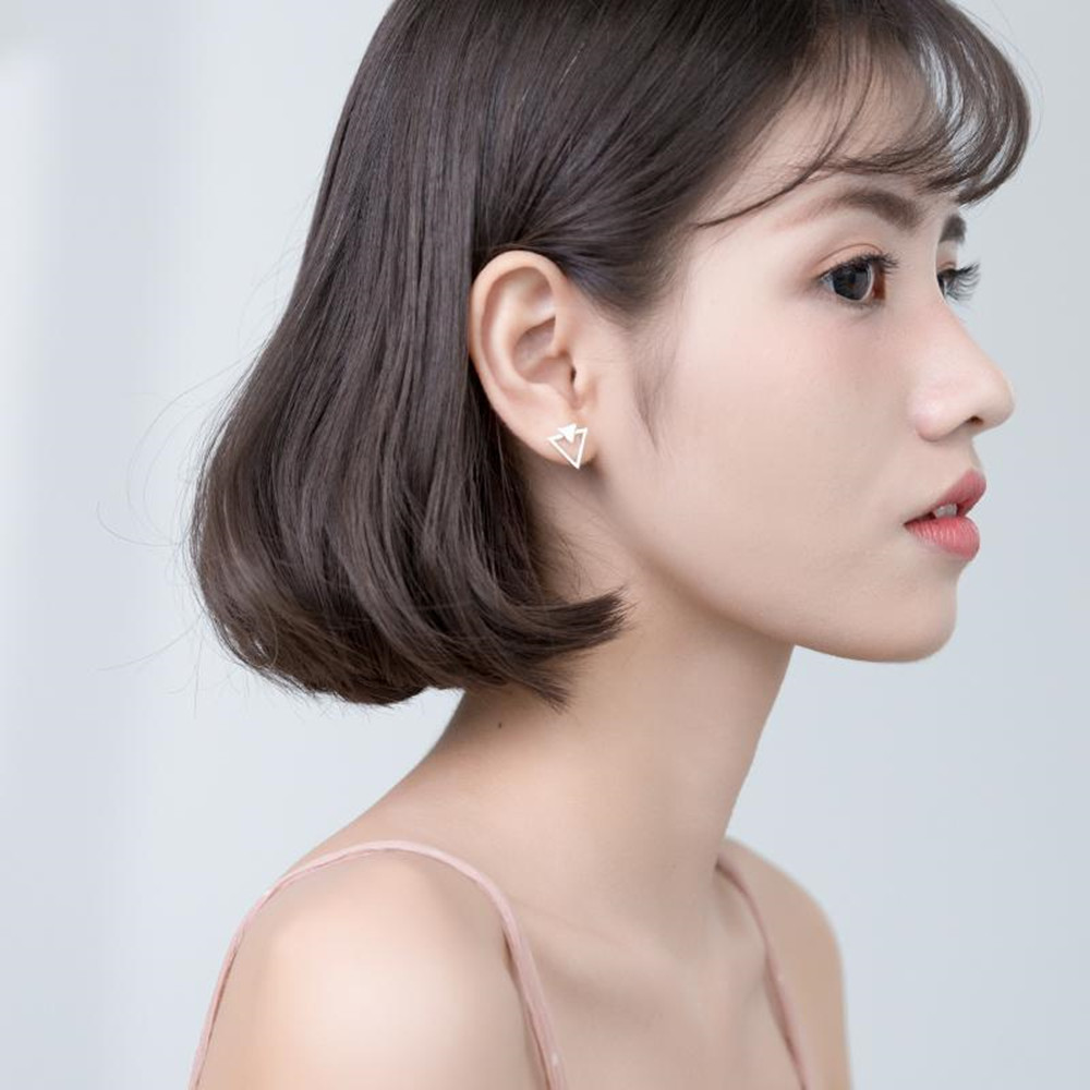 Triangle Stud Earrings Fashion Hollow Geometry