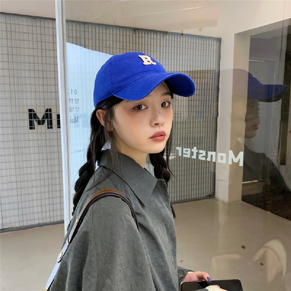 Alphabet Embroidered Cotton Baseball Cap — image 1