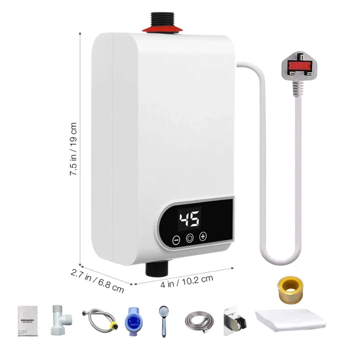 Electric Tankless Instant Water Heater Under Sink Tap Kitchen Bathroom 5500W — image 8