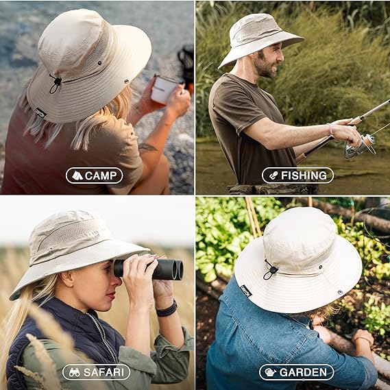 Sun Hat with UPF 50 Protection for Outdoor. UV Protection Hat - Wide Brim Hats for men and women sun hats with UPF 50+ will keep you safe from harmful UVA/UVB rays. GearTop Sun Protection Hat is perfect as a beach hats for women, sun hats for women uv pro