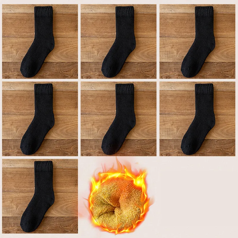 Plus Velvet Thick Warm Towel Long Tube Cotton Socks - Style16
