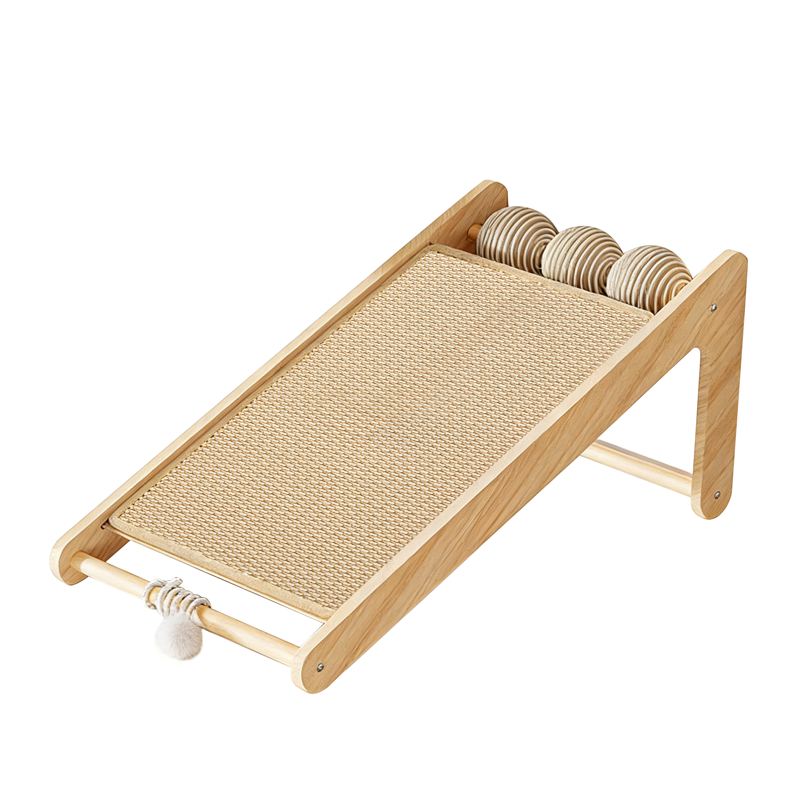 Only Self Pickup---L Rattan Cat Scratching Post With Ball Attachment thumbnail 9