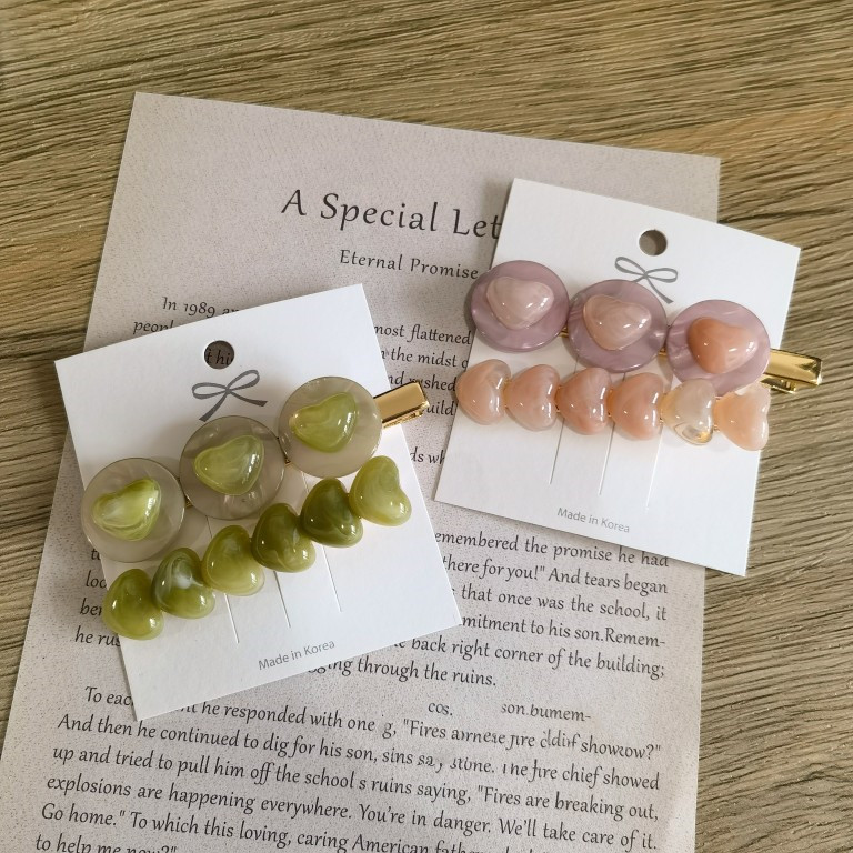 Fashion Accessories Headdress Acrylic Summer New Love Hair Clips