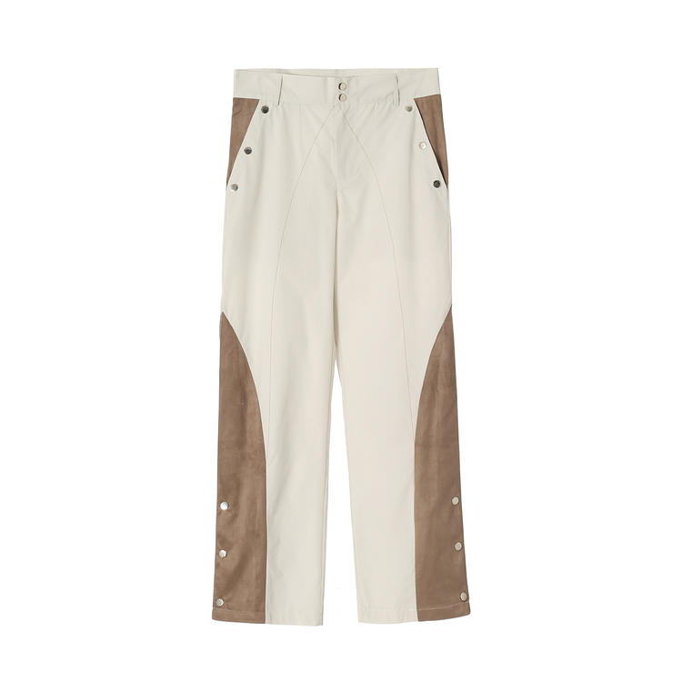 Flared Breasted Men's Nylon Pants With Splicing