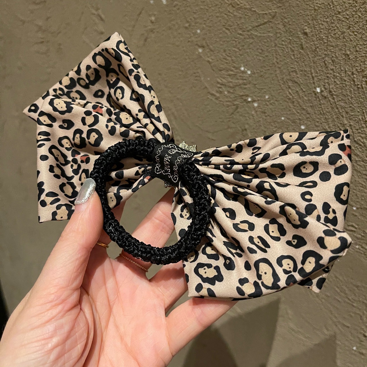 Leopard Bow Hair Tie