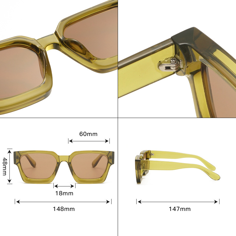 Title 3, Small Square Frame Pc Sunglasses Without Makeup...