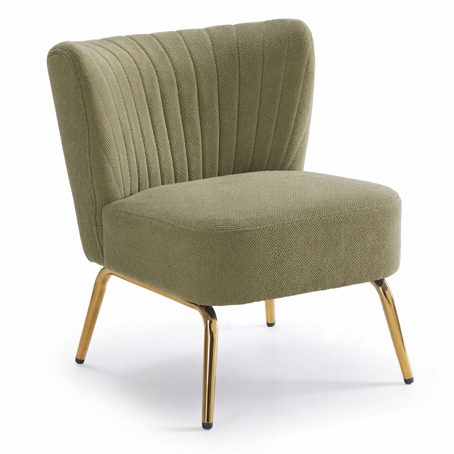 Small Armless Accent Chair, Upholstered Seat With Metal Legs, Modern Side Chair For Any Room — foto 8