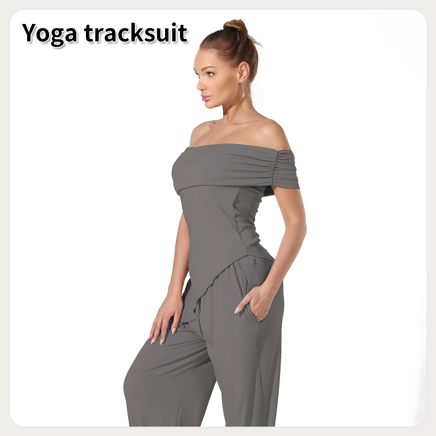 Off Shoulder Women's Jumpsuit. Product information: Pattern: solid color Color: gray, coffee, light khaki Pants length: trousers Size: S,M,L,XL,XXL Applicable Gender: Female Sleeve length: sleeveless Size: Note: 1. Asian sizes are 1 to 2 sizes smaller tha