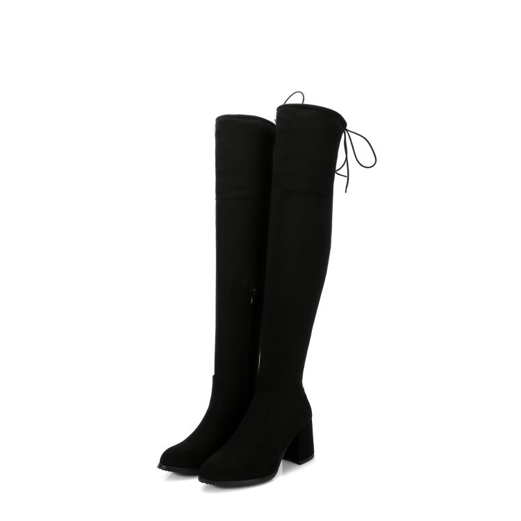 Title 6, Warme Overknee-Stiefel für Damen, mit hohem, di...