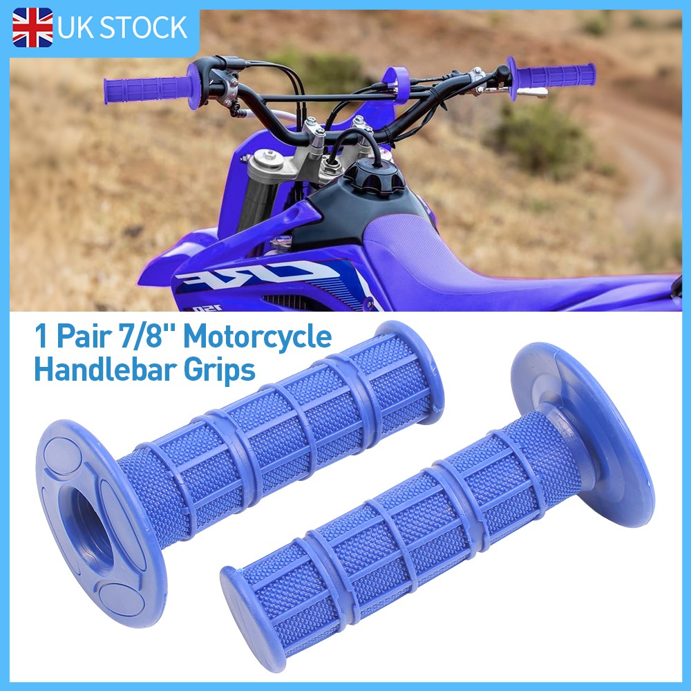 Motorcycle Rubber Handlebar Grips 22mm Soft Comfort Road Race Pair — image 4