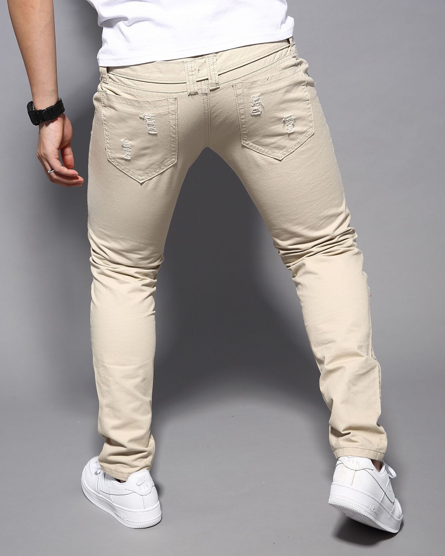 Title 2, Pantalones Cargo Casuales Rasgados de Doble Cin...