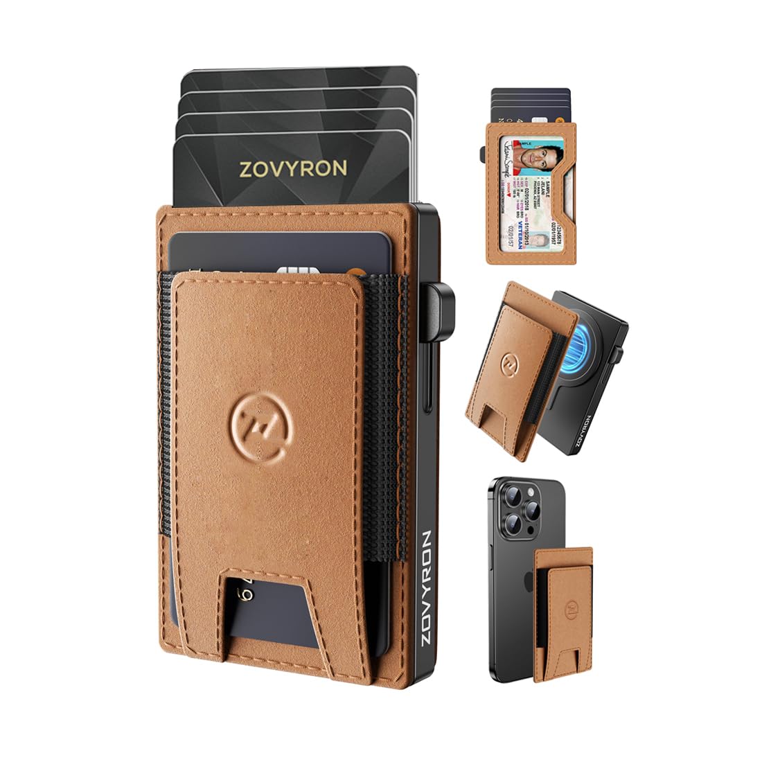 Wallet For Men, 2 In 1 Smart Wallet With Up Card Holder,RFID Blocking Minimalist Leather Wallet Slim Magsafe Wallet