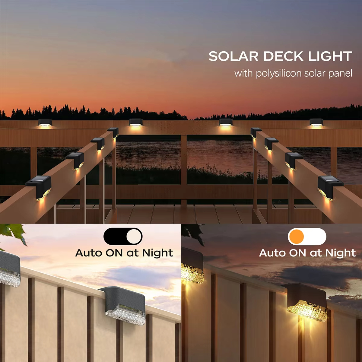4 Solar LED Bright Deck Lights Outdoor Garden Patio Railing Decks Path Lighting Outdoor Garden Light Deck Lamp Solar Stairs Light — foto 2