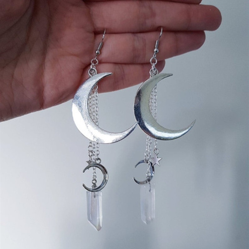 Title 1, Moon Cristal Ear Hook Minđuše Modni stil