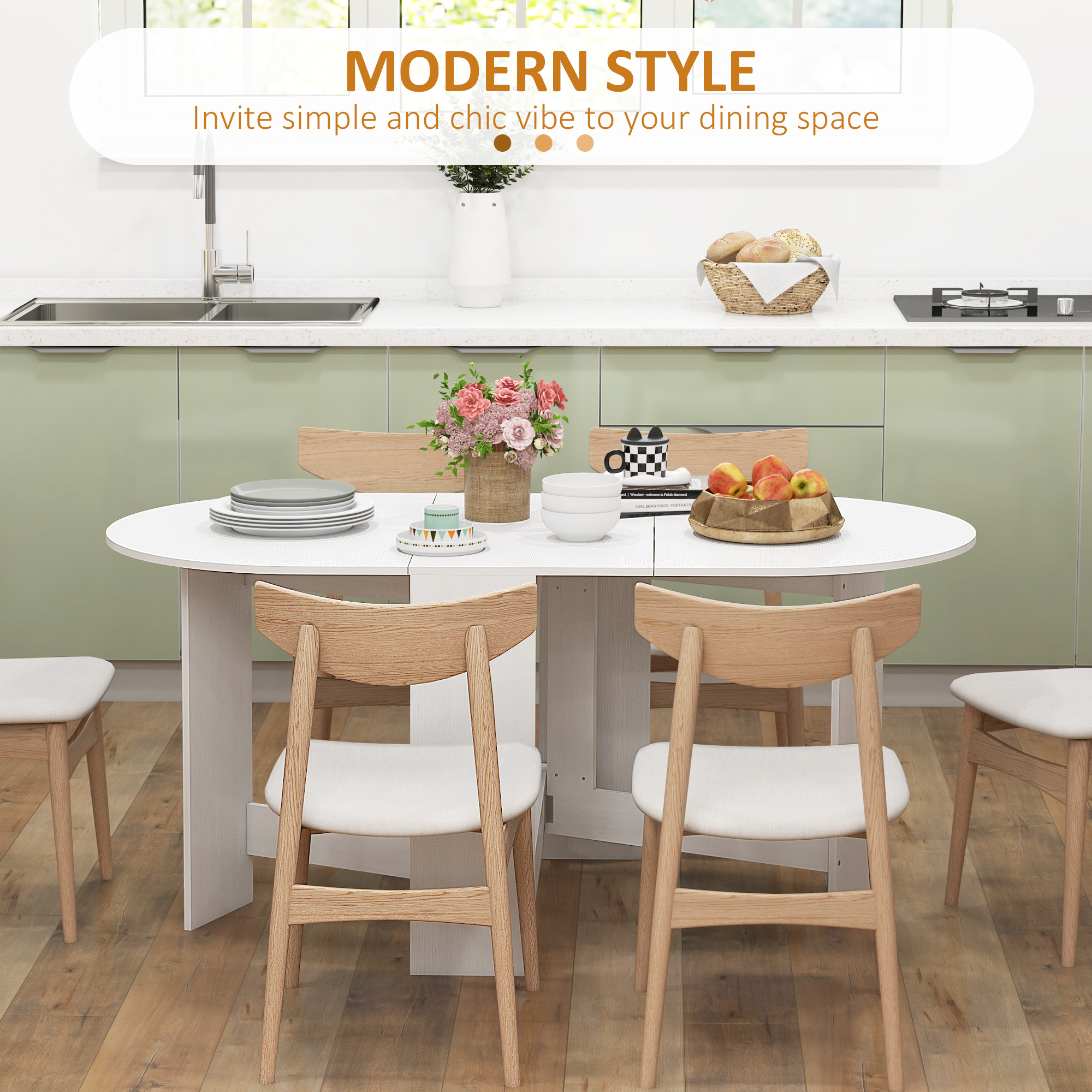 Folding Dining Table, Small-sized Folding Table, Oval