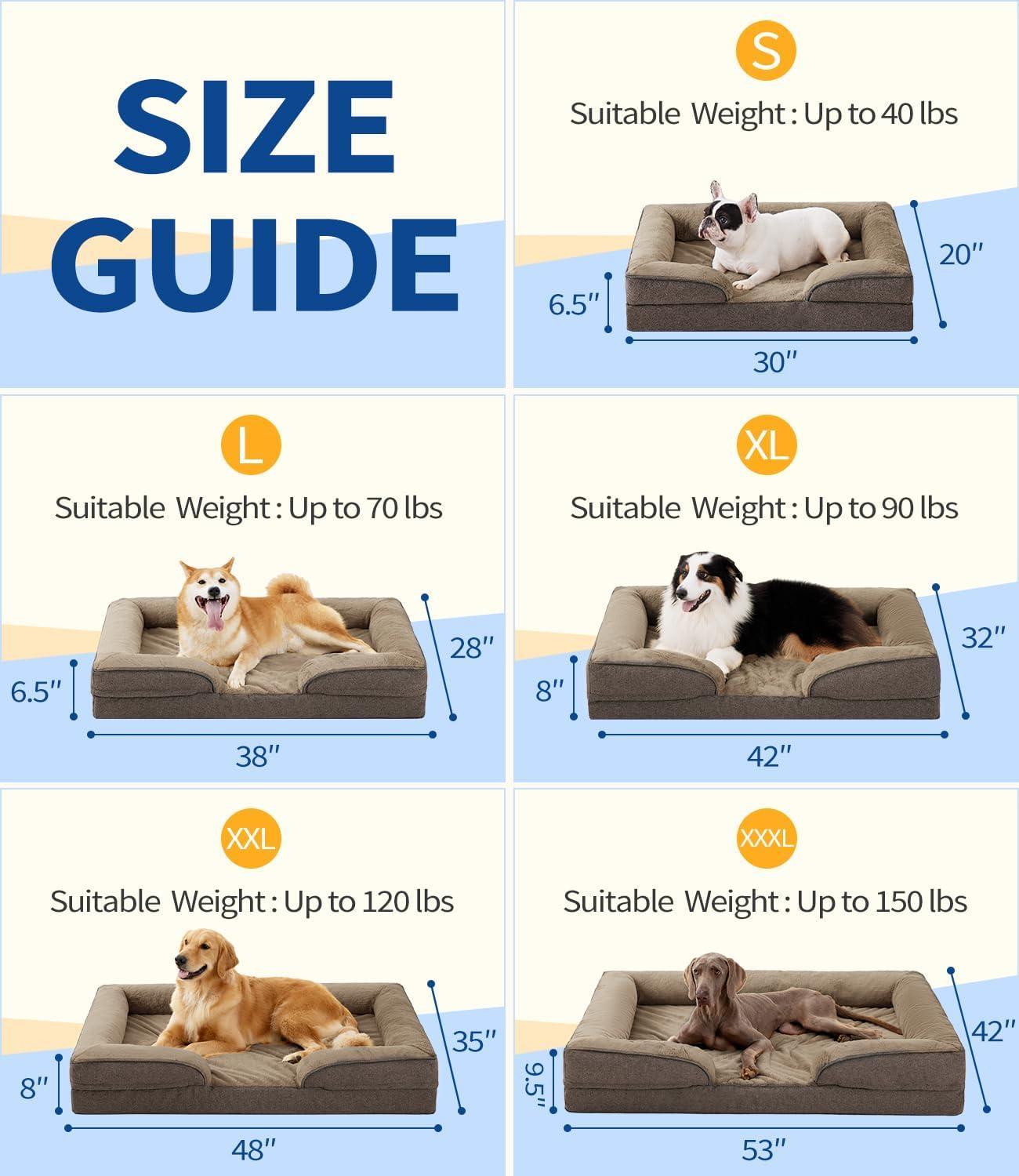 Large Dog Orthopedic Dog Sofa Supportive Foam Pet Mattress Washable And Removable Cover Egg Cell Foam Waterproof Lining Multiple Colors And Sizes Available