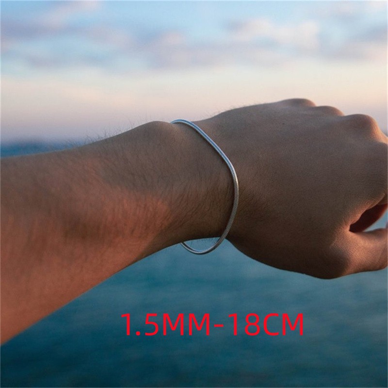 Personality Stainless Steel Snake Chain Bracelet Trendy Ornament Simple Thin Bangle Bracelet - Jewelry & Watches