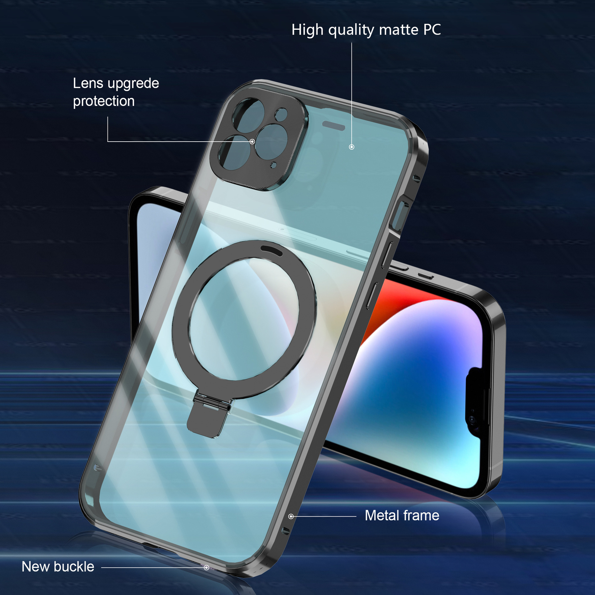 Magnetic Transparent Folding Bracket Phone Case - Image 7