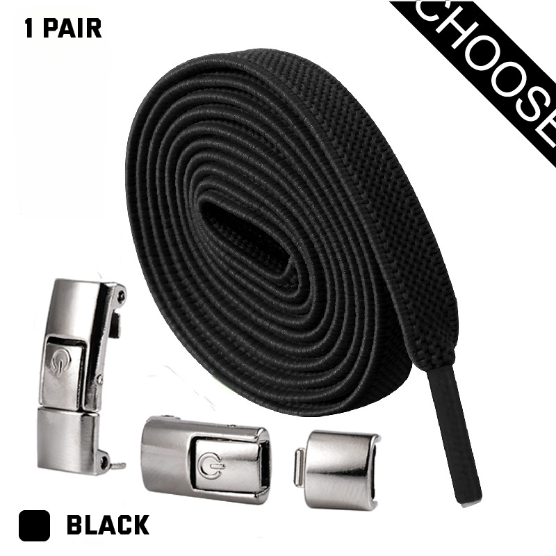 Lacci per scarpe Press Lock senza lacci elastici sneaker 8 mm allargati piatti senza lacci - Foto 15 di 40