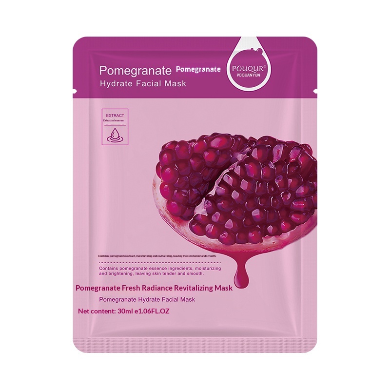 POuQuR Poquanyun Aloe Vera, Blueberry, Cucumber, Pomegranate, Olive Water, Honey Moisturizing And Beautifying Facial Mask  1 Piece, 10 Sheets