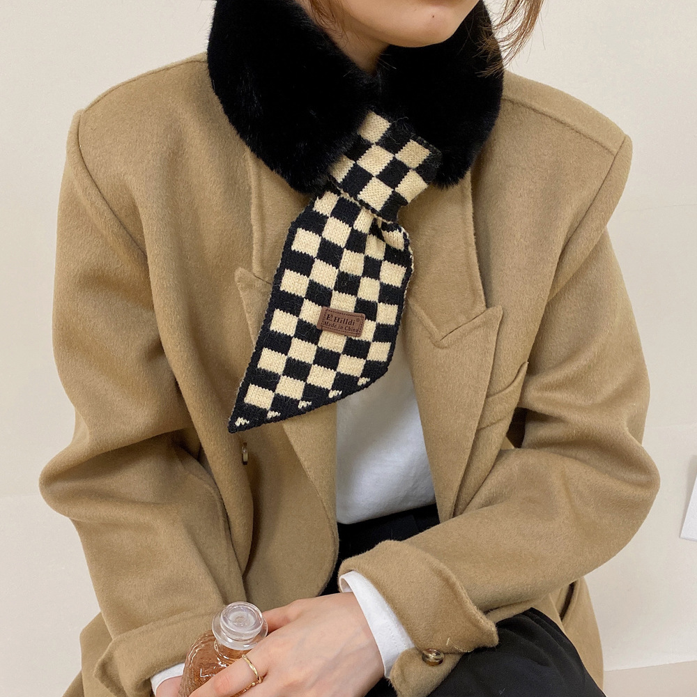 Collar Rex Rabbit Fur Winter Cross Scarf