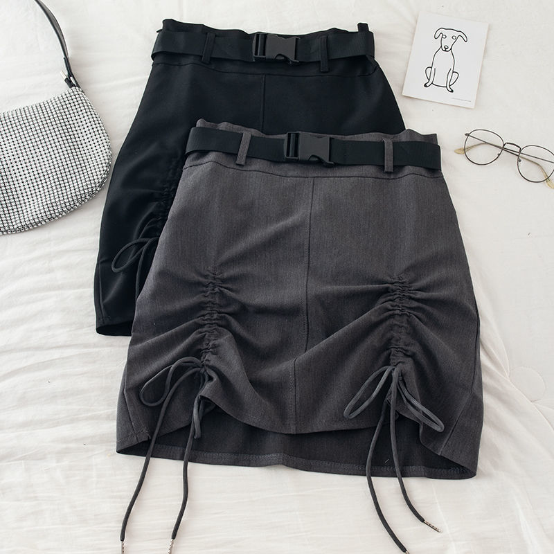 Workwear Style Skirt With High Waist And Thin Words Wrapped Hip Skirt